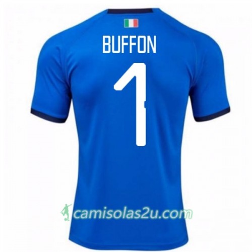 Camisolas de Futebol Itália Buffon 1 Equipamento Principal 2018 Manga Curta Camisolas de Futebol Itália Buffon 1 Equipamento Principal 2018 Manga Curta